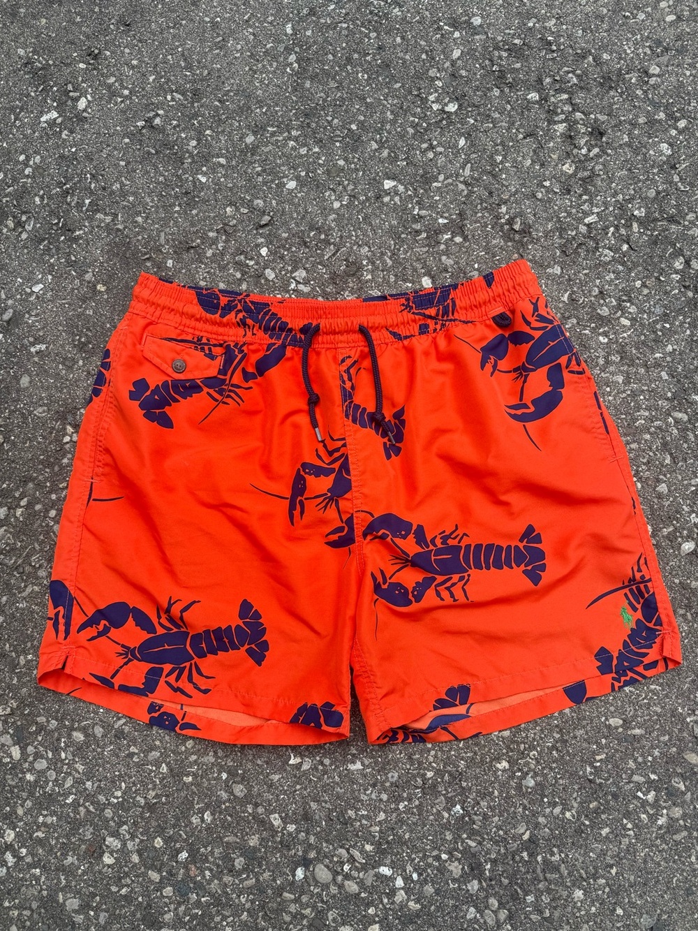 Men's Polo Ralph Lauren Orange Lobster Print Swim Trunks